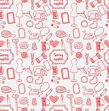 Pattern sewing accessory Doodle Stock-Illustration