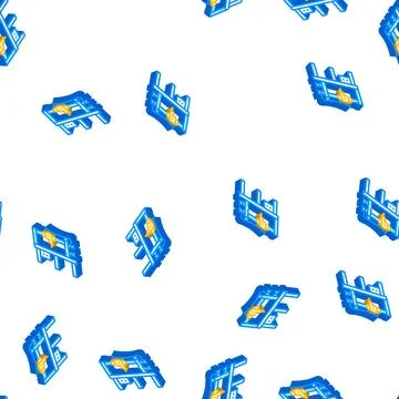 Pattern sewing machine isometric icon seamless pattern Illustrazione stock