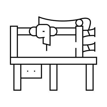 Pattern sewing machine line icon vector illustration Illustrazione stock