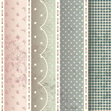 Pattern in shabby chic style. Stock Illustration