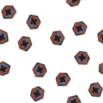 Pattern shallow rusty screw head cartoon vector Stock Illustration