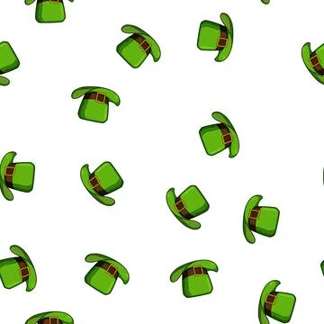 Pattern shamrock leprechaun green hat cartoon vector Stock Illustration