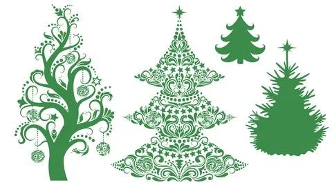 Pattern in a shape of a christmas tree on the white background. Stock Illustration