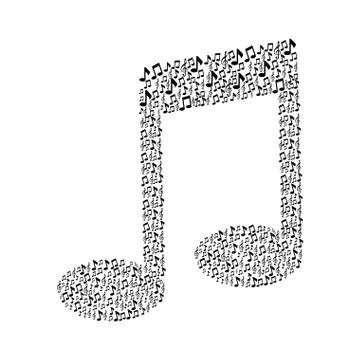 Pattern in shape music sing with musical notes Illustrazione stock