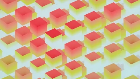 Pattern of shapes with green-pink gradient. 3d rendering loop animation 4K Stock Footage 260705888