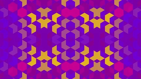 Pattern of shapes on a purple background. 3d rendering loop animation 4K Stockbeeldmateriaal 250519106