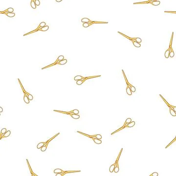 Pattern sharp gold scissor cartoon vector Stock Illustration