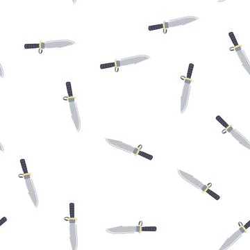 Pattern sharp military knife cartoon vector Stock Illustration