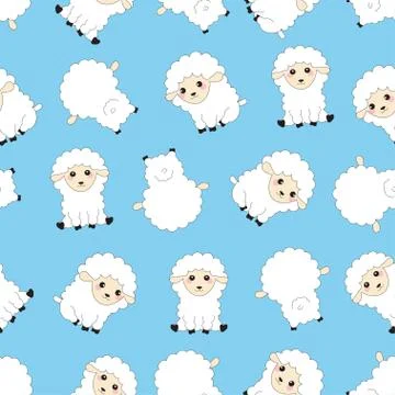 Pattern with sheep Stock Illustration