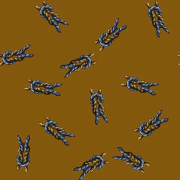 Pattern sheet rope knot sketch hand drawn Stock Illustration