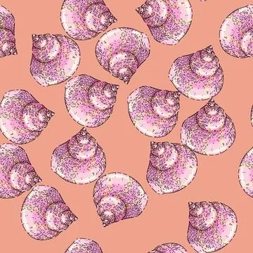Pattern shell sea sketch hand drawn Stockillustratie