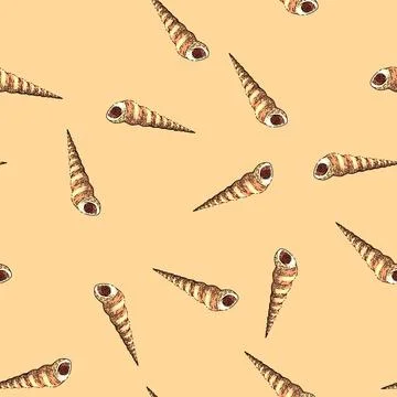 Pattern shell sea sketch hand drawn Illustrazione stock
