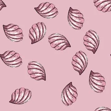 Pattern shell sea sketch hand drawn Illustrazione stock