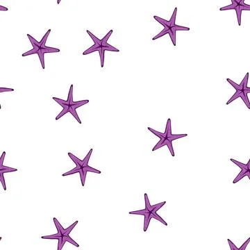 Pattern shell sea star cartoon vector Stockillustratie