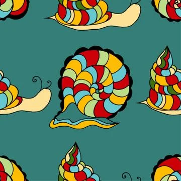 Pattern with shells Stock Illustration