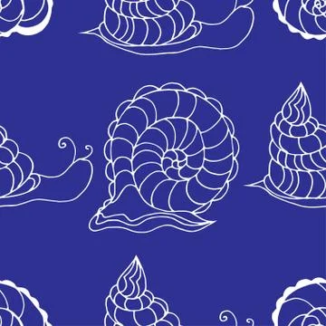 Pattern with shells Stock Illustration