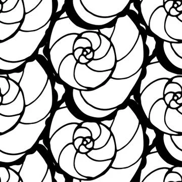 Pattern with shells 스톡 일러스트