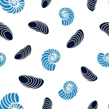 Pattern with shells Stock Illustration