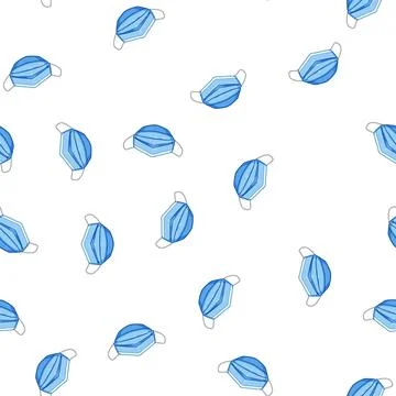 Pattern shield surgical mask cartoon vector Stock Illustration