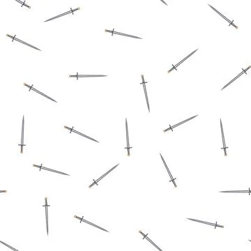 Pattern shield sword knight cartoon vector Stock Illustration