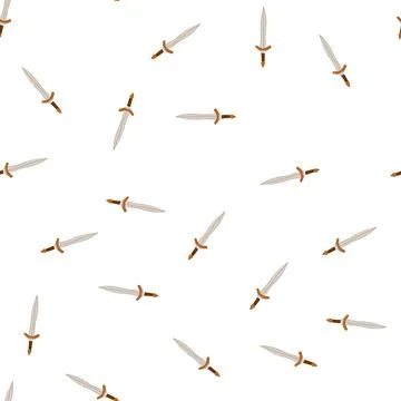Pattern shield sword knight cartoon vector Stock Illustration