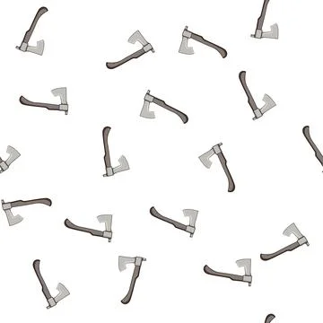 Pattern shield viking axe cartoon vector Illustration