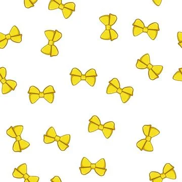 Pattern shiny gold bow cartoon vector Stockillustratie