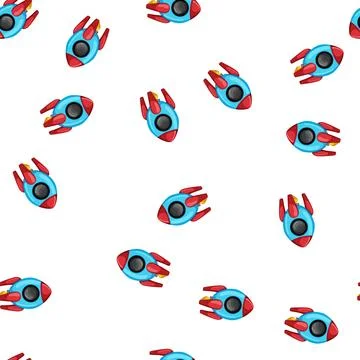 Pattern ship rocket toy cartoon vector 스톡 일러스트