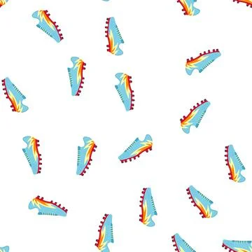 Pattern shoe soccer boots cartoon vector Stock Illustration