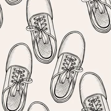 Pattern of shoes - sneakers. Stock Illustration