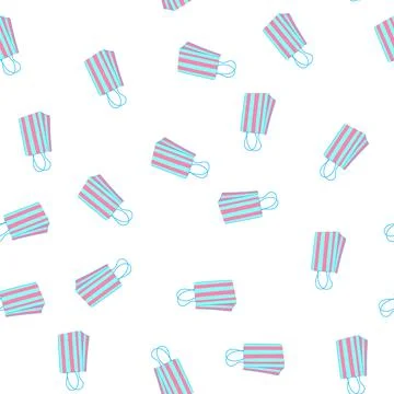 Pattern shop paper bag cartoon vector Illustration
