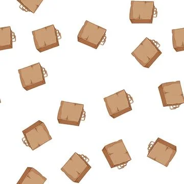 Pattern shop paper bag cartoon vector Illustration