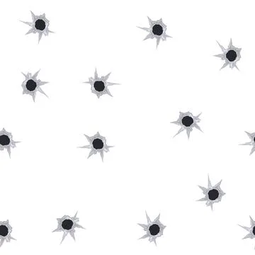Pattern shot bullet hole cartoon vector Stock Illustration