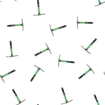 Pattern shovel pickaxe cartoon vector Stock Illustration