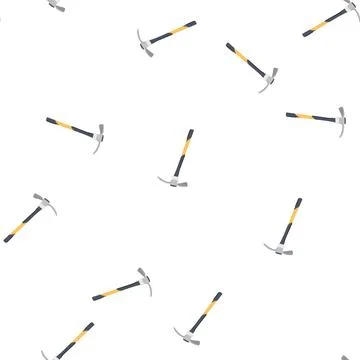 Pattern shovel pickaxe cartoon vector Stock Illustration