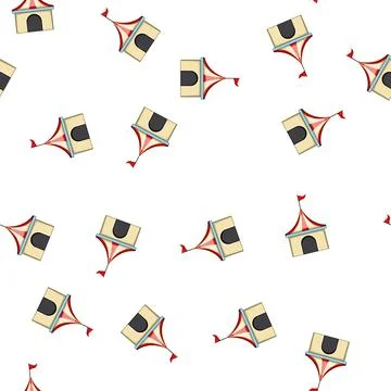 Pattern show circus tent cartoon vector Stock Illustration