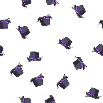 Pattern show magician hat cartoon vector Stock Illustration