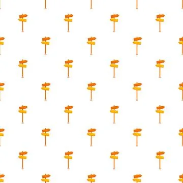 Pattern showing multiple wooden road signs on post Stockillustratie