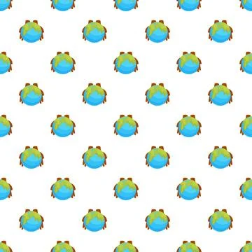 Pattern showing planet earth held by hands 库存插图