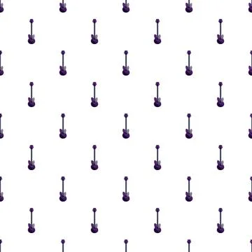 Pattern showing purple electric guitars in a seamless design Stock Illustration