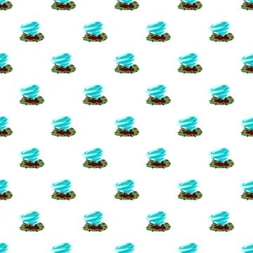 Pattern showing storm tornadoes or twisters on grass and mud Stock Illustration