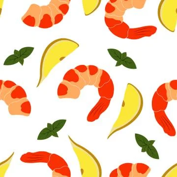 Pattern with shrimp Stock Illustration
