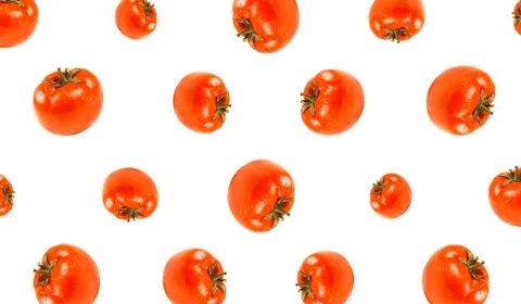 Pattern of sickly red tomato. Close up. Isolated on white background Stock-Fotos