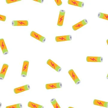 Pattern sign battery energy cartoon vector Stock Illustration