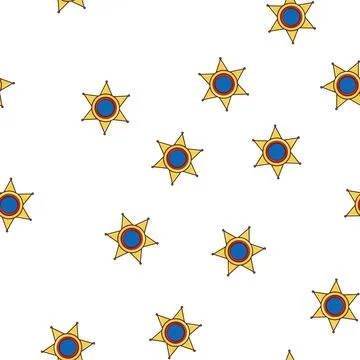 Pattern sign sheriff badge cartoon vector Stock Illustration