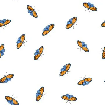 Pattern silhouette butterfly cartoon vector Stock Illustration