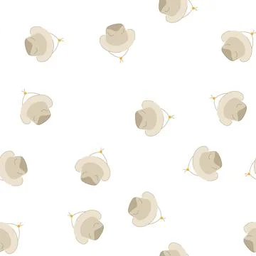 Pattern silhouette cowboy hat cartoon vector Stock Illustration