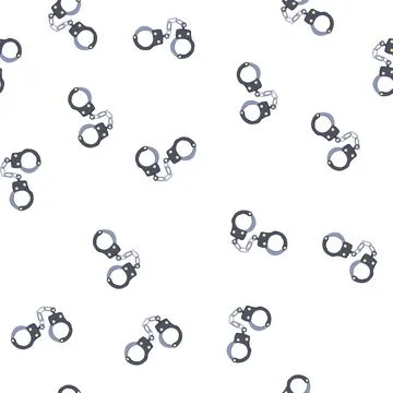 Pattern silhouette handcuffs cartoon vector Stock Illustration