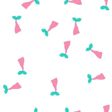 Pattern silhouette mermaid tail cartoon vector Stock Illustration