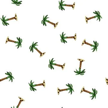 Pattern silhouette palm coconut cartoon vector Stock Illustration